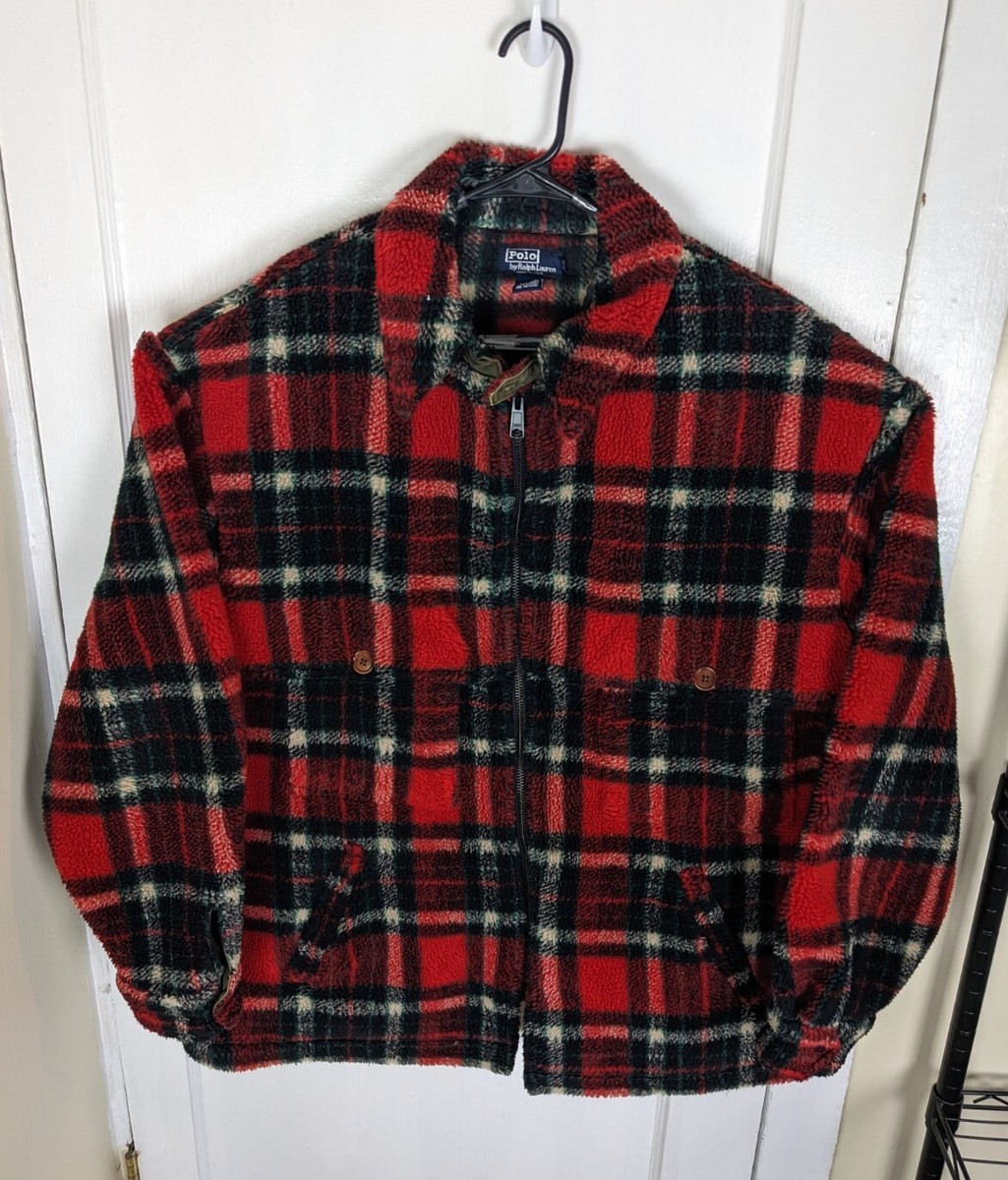 Vintage 90s Polo Ralph Lauren Mackinaw Deep Pile Hunting Coat XL