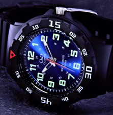 Q&Q by Citizen Herren Armband Uhr Blau 10 Atm Grün floureszierend 1