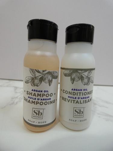 Soapbox Argan Oil Travel Shampoo & Conditioner 1 fl oz 30 ml Each New