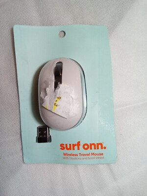 onn. Wireless Travel Mouse with 3 Buttons and Scroll Wheel, Wireless USB Receive
