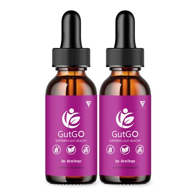 (2 Pack) GutGo Drops Wellness Support Supplement Gut Go Maximum Strength (4oz)