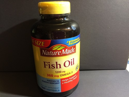 nature made fish oil 1200 mg / 360 mg omega-3 180 softgels exp