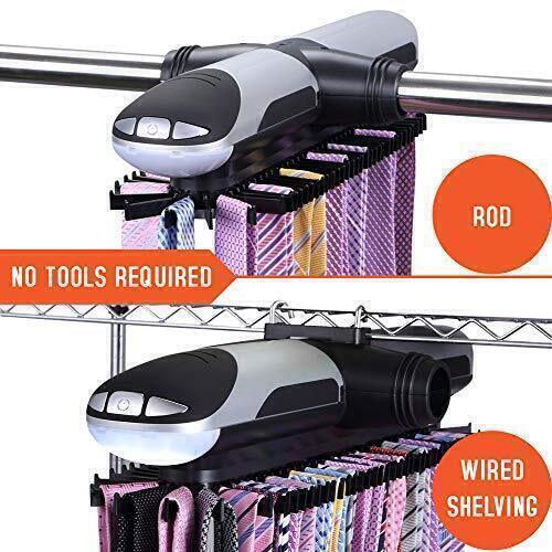 Aniva Motorized Tie Rack Best Closet Organizer with LED Lights
