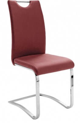 4 Freischwinger=Set Schwing - Stuhl KÖLN Kunstleder Bordeaux KOEC10BO