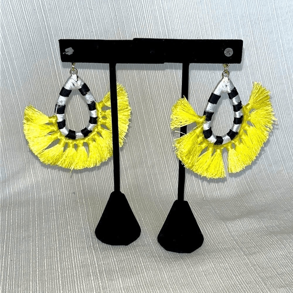 Vici Zebra Yellow Large Dangle Statement Earrings… - image 3