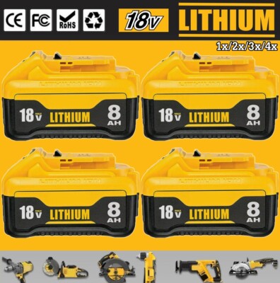 Akku 8,0 Ah XR Li-Ion Für DeWalt 18V DCB182 DCB183 DCB184 20V MAX DCB206 DCB200