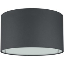 Lampenschirm Baumwolle | XL: Ø30 cm | Rund | E14/E27 | Schwarz