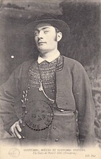 Carte postale ancienne FINISTERE PONT-L'ABBE costume breton timbrée