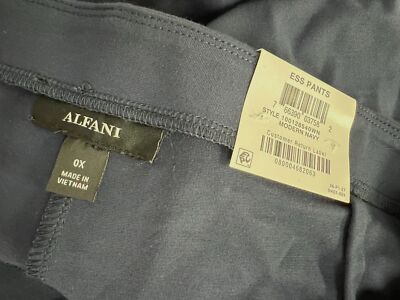 $70 Alfani Women's Blue Split-Hem Pull-On Leggings Pants Plus Size