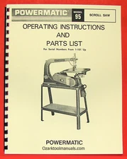 POWERMATIC 95 Scroll-Jig Saw Owner Operator Service Parts Manual 0556