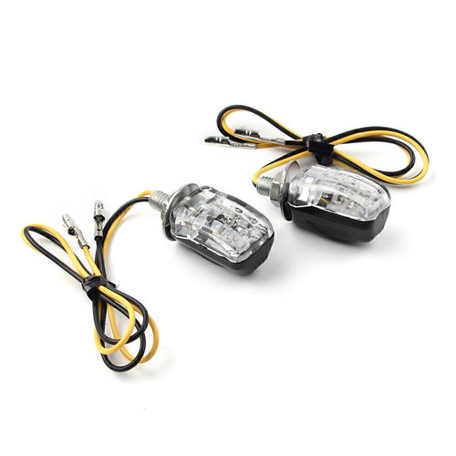 Black Universal Motorcycle LED Turn Signal Indicator Amber Light Warning Blinker - Picture 5 of 8
