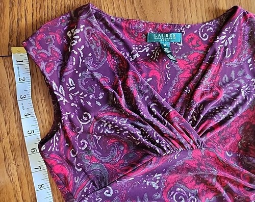 Lauren Ralph Wrap Sleeveless Dress Size 2/P Multi-color Used - Picture 11 of 14