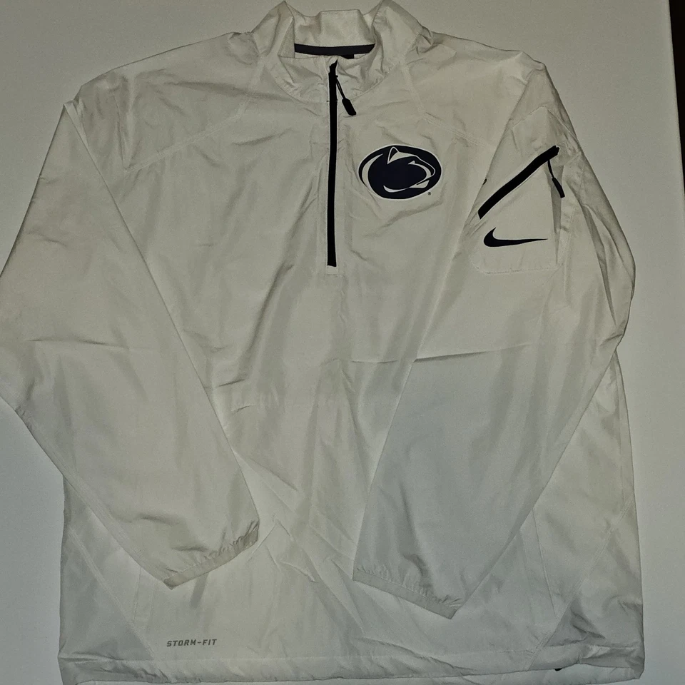 Nike Storm-Fit Penn State Wrestling 1/4 Zip Windbreaker Pullover Mens L White - Image 2 of 4