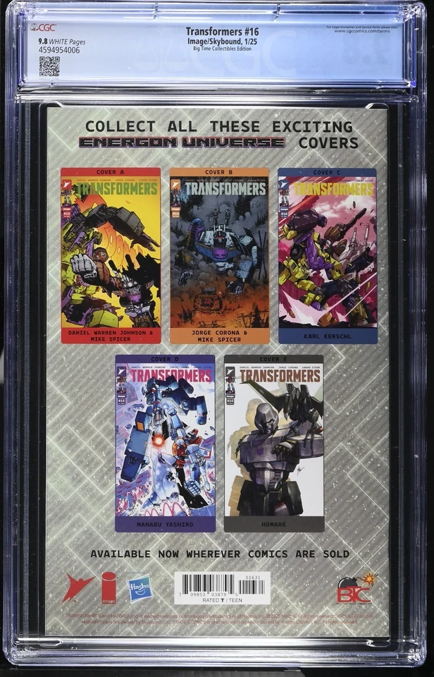 Transformers #16 2025 CGC 9.8 вариант Mico Suayan коллекционное издание Big Time - Изображение 2 из 2