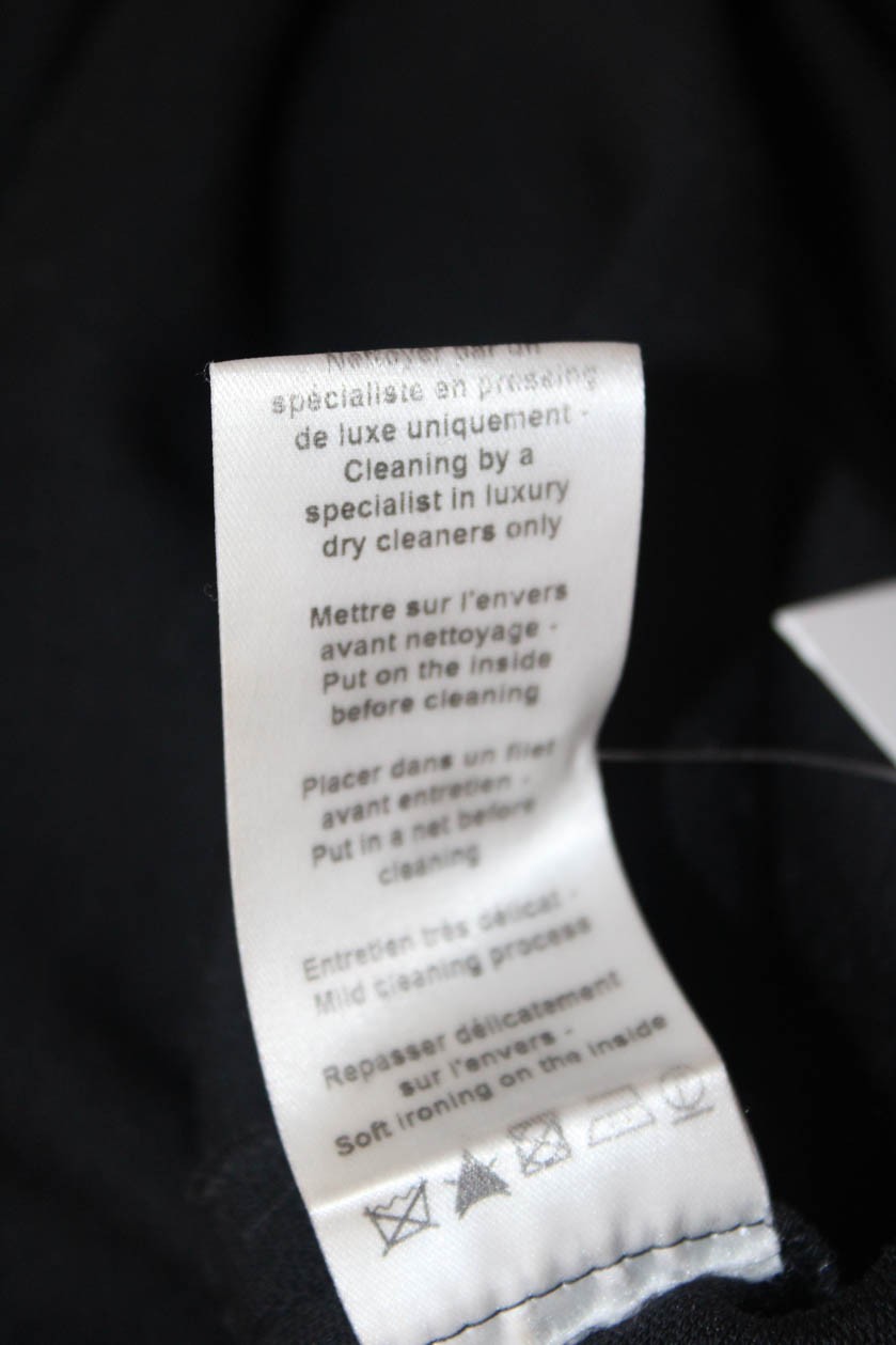 Lanvin Womens Long Sleeves Knee Length Sweater Dress Black Wool Size EUR 40