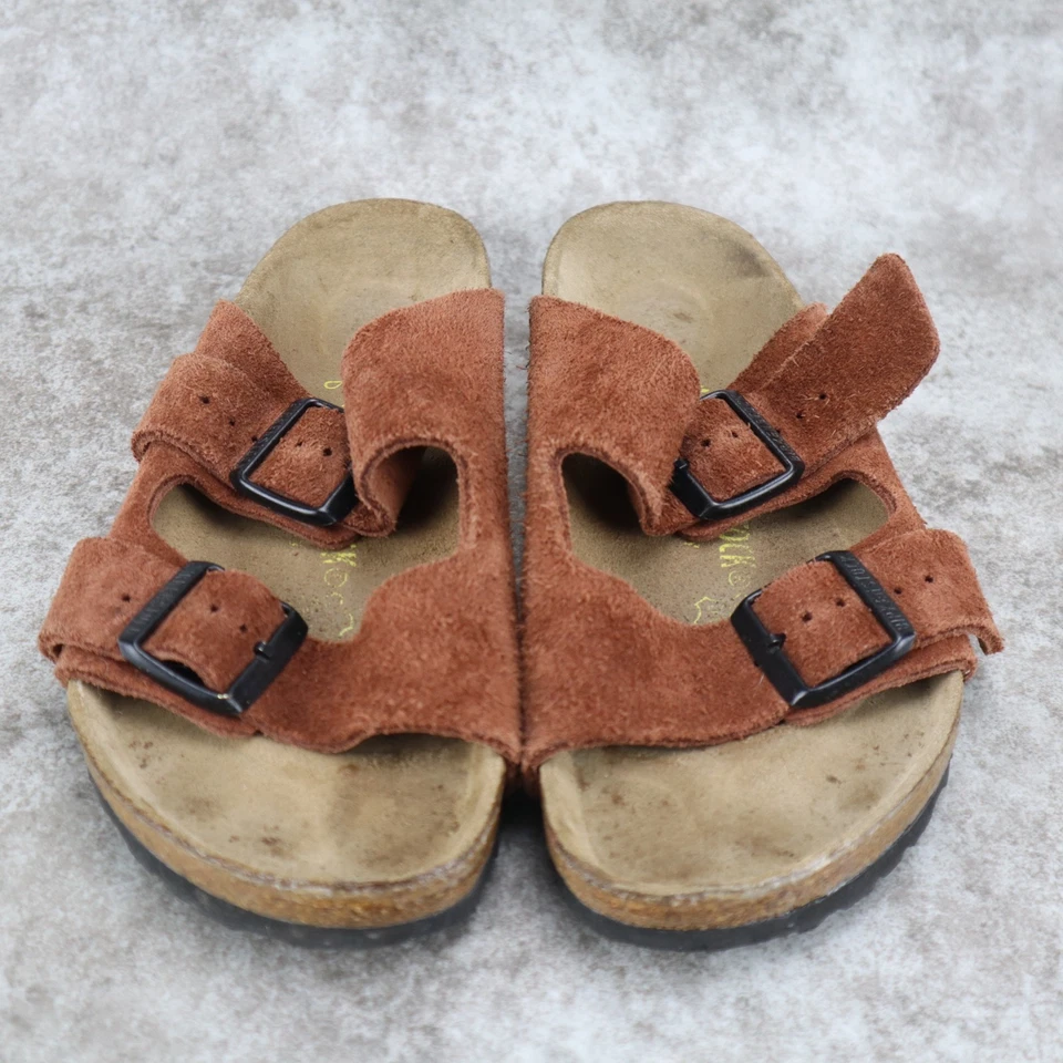 Sandalias Birkenstock Arizona gamuza marrón castaño para mujer talla 37 EU 6 - 6,5 EE. UU. Foto 2 de 4