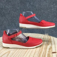 Baretraps Shoes Womens 8.5 M Harmony Casual Mary Jane Flats Red Faux Leather