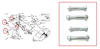 JPL Für Nissan Navara NP300 2.3D Hintere Führung Lager Bolzen Kit (4) 15+
