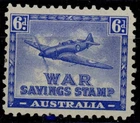 Australia 1940 6d BLUE WAR SAVINGS STAMP watermarked MH