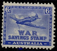 Australia 1940 6d BLUE WAR SAVINGS STAMP watermarked MH