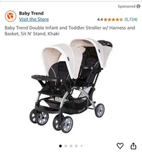 Baby Trend Double Sit N' Stand Stroller for Toddlers and Babies Onyx