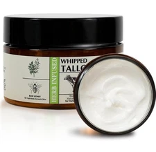 New, Whipped Beef Tallow for Skin,4.6 oz, Natural Face & Body Butter,Raw Honey