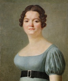 c. 1810 FINE FRENCH ROMANTIC OIL ON CANVAS PORTRAIT OF AN ELEGANT LADY
