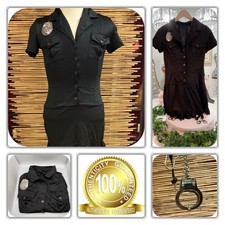 LUXURIOUS CITY POLICE WOMENS ONE SIZE FITS ALL ATTACHED HANDCUFFS COSTUME 
