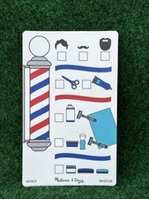 Melissa Doug Barber Shop Activity Card Replacement Double-Sided Barber Pole