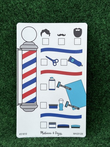 Melissa & Doug Barber Shop Activity Card Replacement Double-Sided Barber Pole