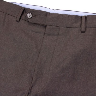 Recent Samuelsohn Mens 34x33 Wool Dress Pants Dark Brown Flat Front
