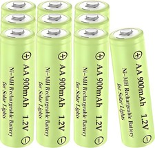 10 Packs 1.2V AA 900mAh Nickel Metal Hydride NiMh Rechargable Batteries for...