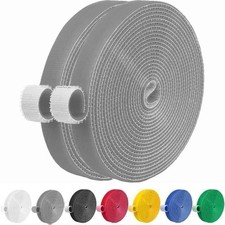 32FT Reusable Fastening Tape Cable Ties Double-Sided Hook-and-Loop Cable Mana...