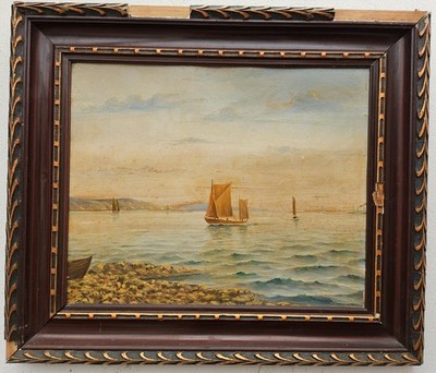 Nr.: 515 Ölgemälde Kunstwerk Rahmen Malerei Oil Painting Seefahrt Meer Schiff