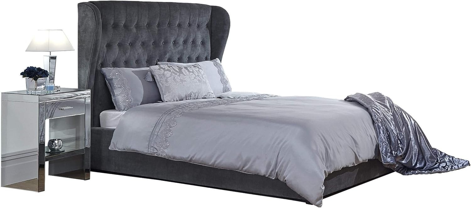 GFW Dakota Lift Up Ottoman Bed 150CM 5ft King Pewter Grey
