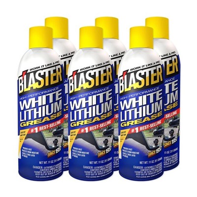 6 Pack Blaster White Lithium Grease Spray High-Performance Grease Spray 11 oz