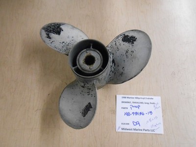 48-73136-13 Mariner 1988 45hp 4cyl 2str propeller 10-3/8x13 RH 13-spline alum D9