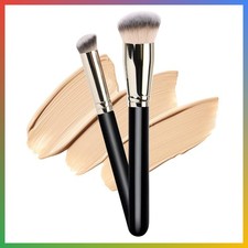 2pc Foundation Concealer Brush Black Flawless Makeup Blending Liquid Cream Sculp