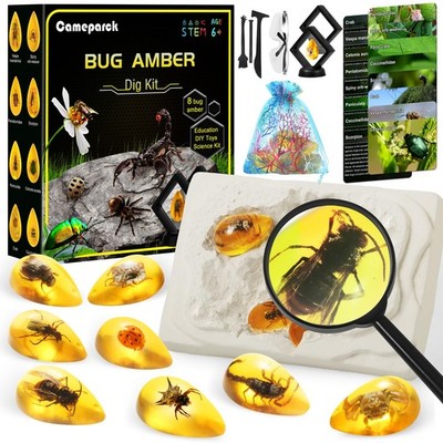 Bigger Amber Dig Kit - 8 Different Artificial Insect Resin,Excavate Unique In...