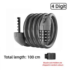 4/5 Digit 125cm Long Cycle Cable Locks Bike Lock Bicycle Locker Combination