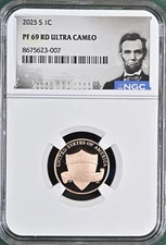 2025 S Lincoln Shield 1¢ NGC PF 69 RD Ultra Cameo (Lincoln Label) Last Penny AYG