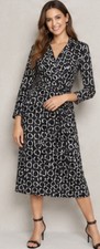 QUINCE Women 100% Silk Jersey Midi Wrap Dress Black Size Women’s Medium NWT