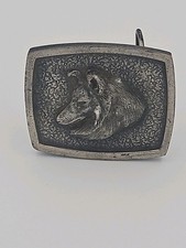 Vintage 1975 Bergamot Brassworks German Shepard Belt Buckle