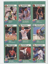 1990 for Kids Series 1 Uncut 9-Card Sheet Reggie Miller Mark McGwire HOF 10r3