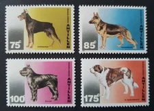 1995 NEDERLANDSE ANTILLEN NETHERLANDS SET DOGS DOBBERMAN BOUVIER BERNARD VF MNH