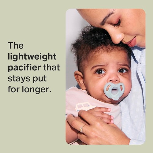Tommee Tippee Ultra-light Pacifier, 0-6m, 4 Pack, Symmetrical Blue/Aqua/Clear - Picture 2 of 8