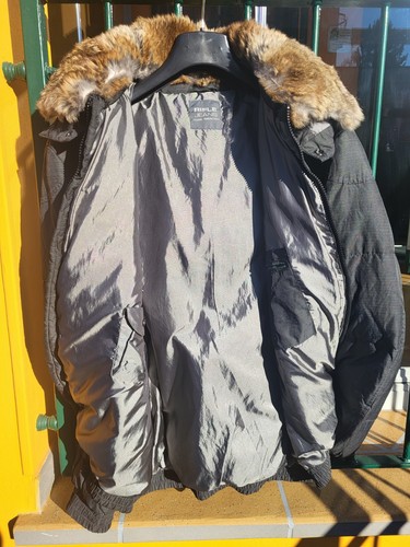 Giacca Invernale Rifle Jeans Taglia L con Cappuccio e Collo in Pelo Rimovibili - Foto 3 di 14