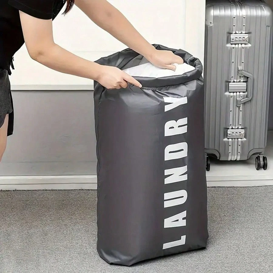 Extra Large Canvas Laundry Bag with Drawstring, Washable & Foldable - Image 4 of 4