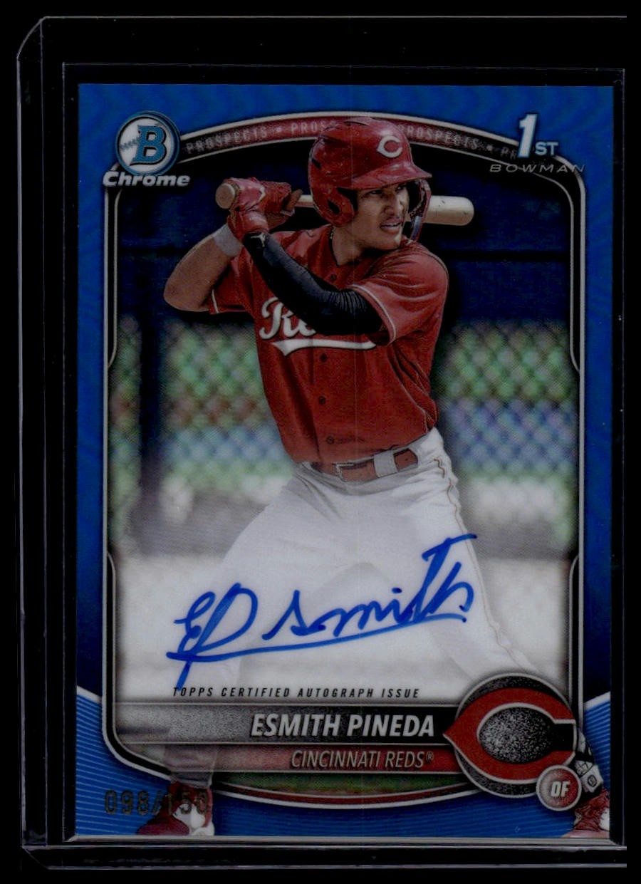 2025 Bowman #CPA-EP Esmith Pineda Chrome Auto Blue Refractor #/150