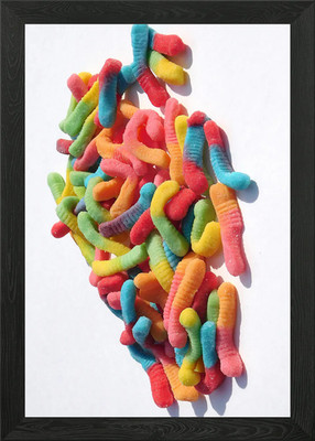 Candy Worms II Gerahmtes Wandbild Poster Leinwanddruck Bild